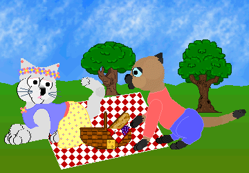 Chloe and Sam at the picnic.